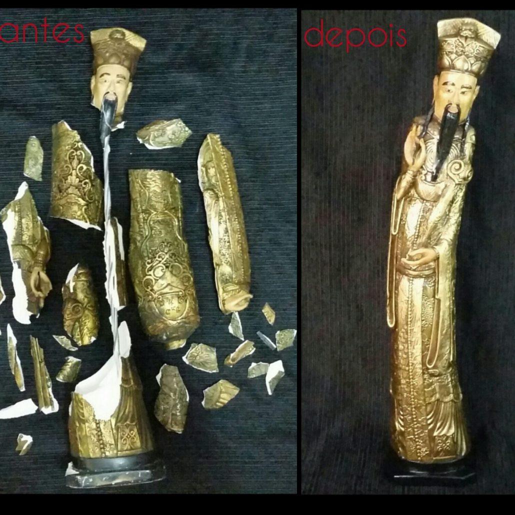 restauração de escultura chinesa em gesso