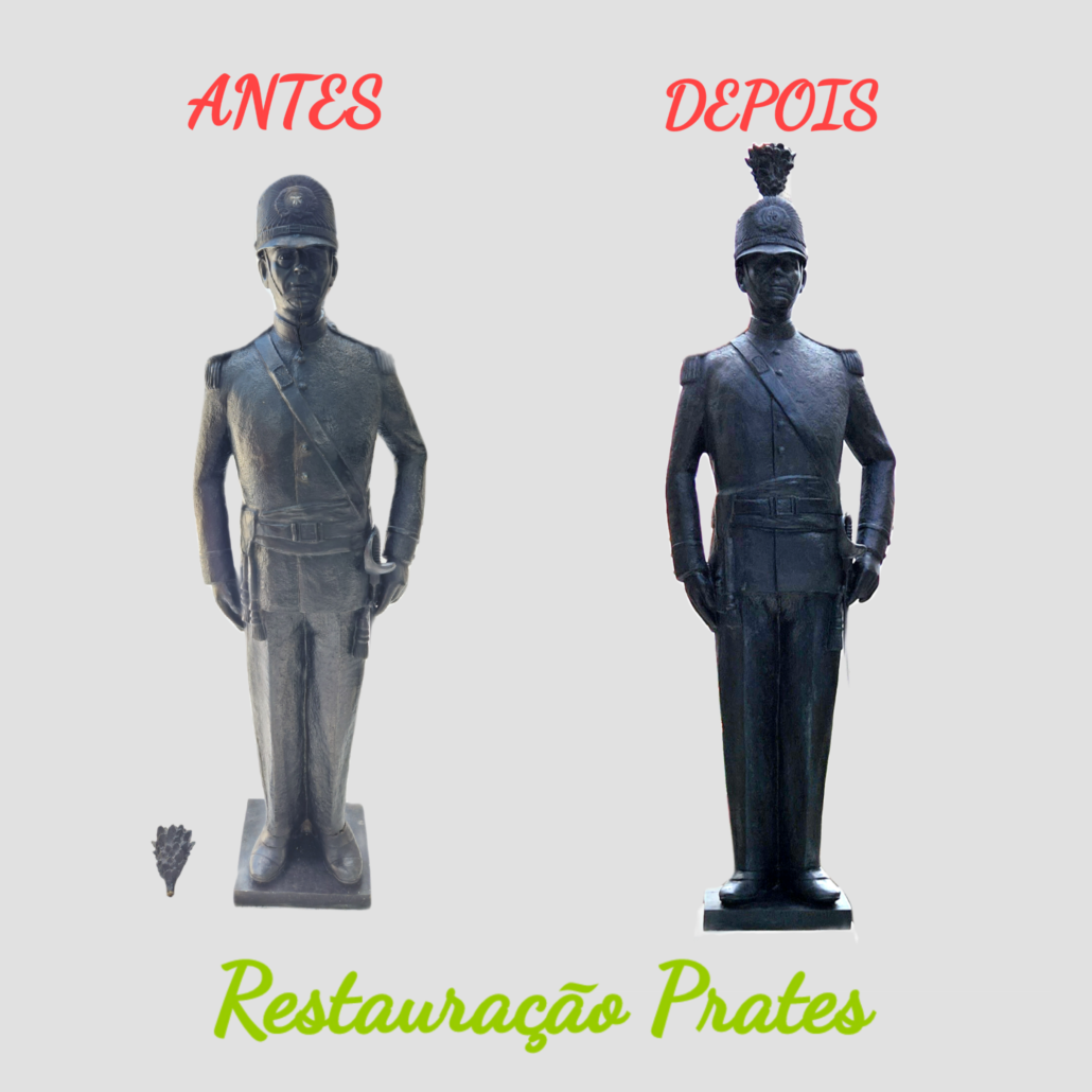 Restauração de estátua PM SP 